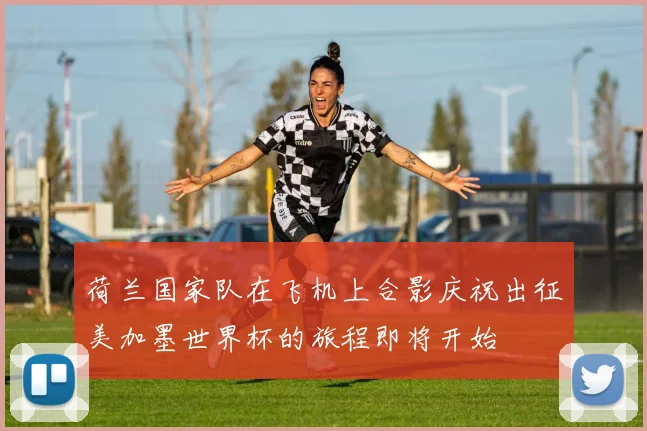 荷兰国家队在飞机上合影庆祝出征美加墨世界杯的旅程即将开始